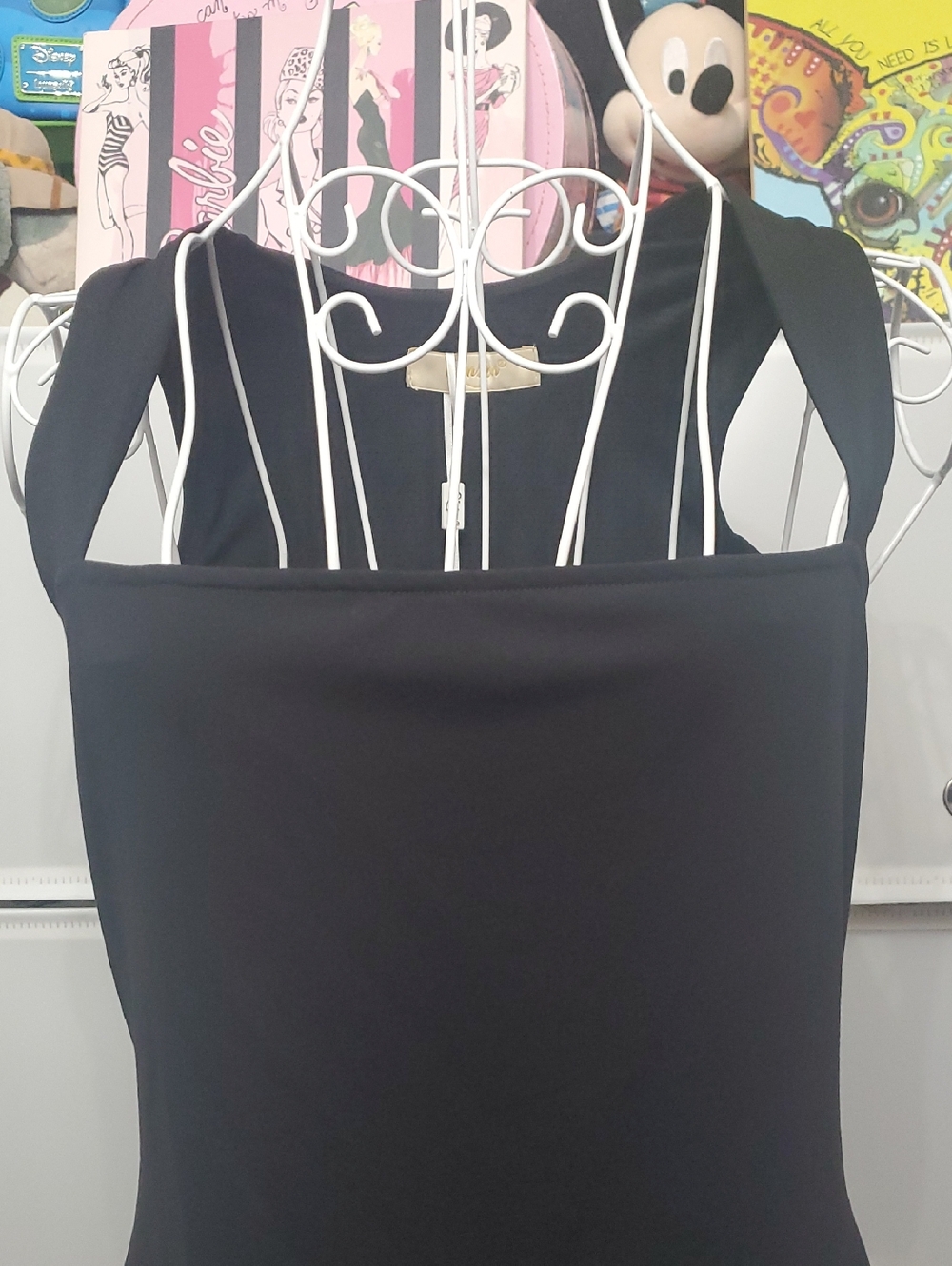Qinsen Black Square-Neck athletic Mini Dress - Picture 3 of 10